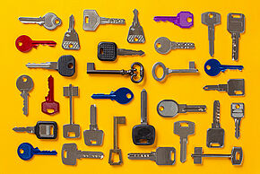 keys placed in order and seen from above